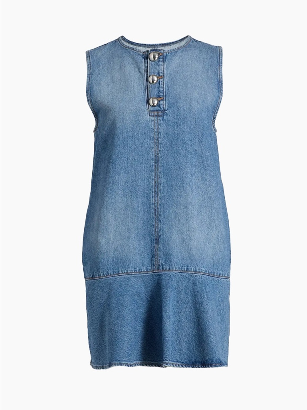 Brandon Maxwell Blue Sleeveless Denim Shift Dress